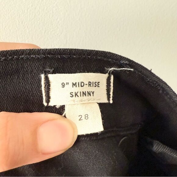 Madewell 9" Mid-Rise Button Front High Waist‎ Skinny Jeans M3088 Black Size 28 - Picture 4 of 8